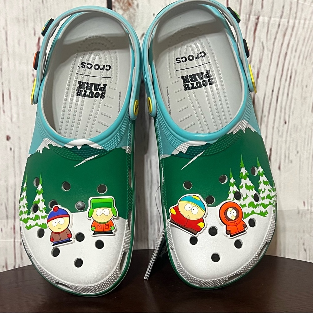 Crocs X South Park Classic Clog With 8 Character Jibbitz Size 7 Womens Nib